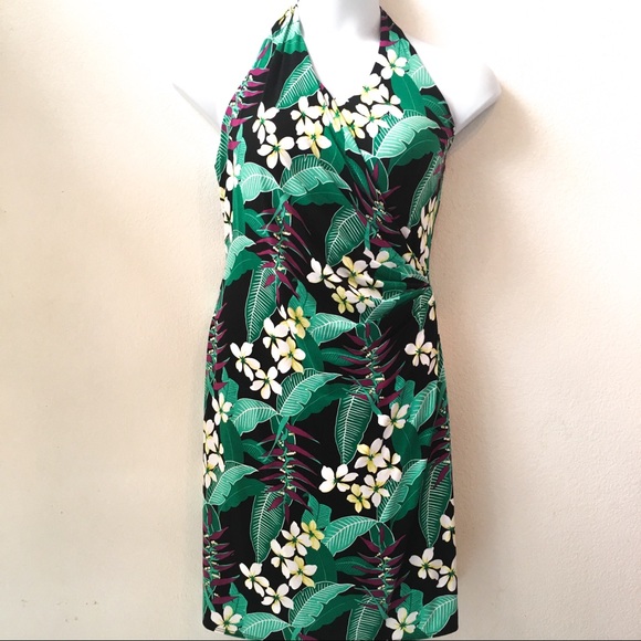 Tommy Bahama Dresses & Skirts - Tommy Bahama Green Tropical Halter Dress Medium